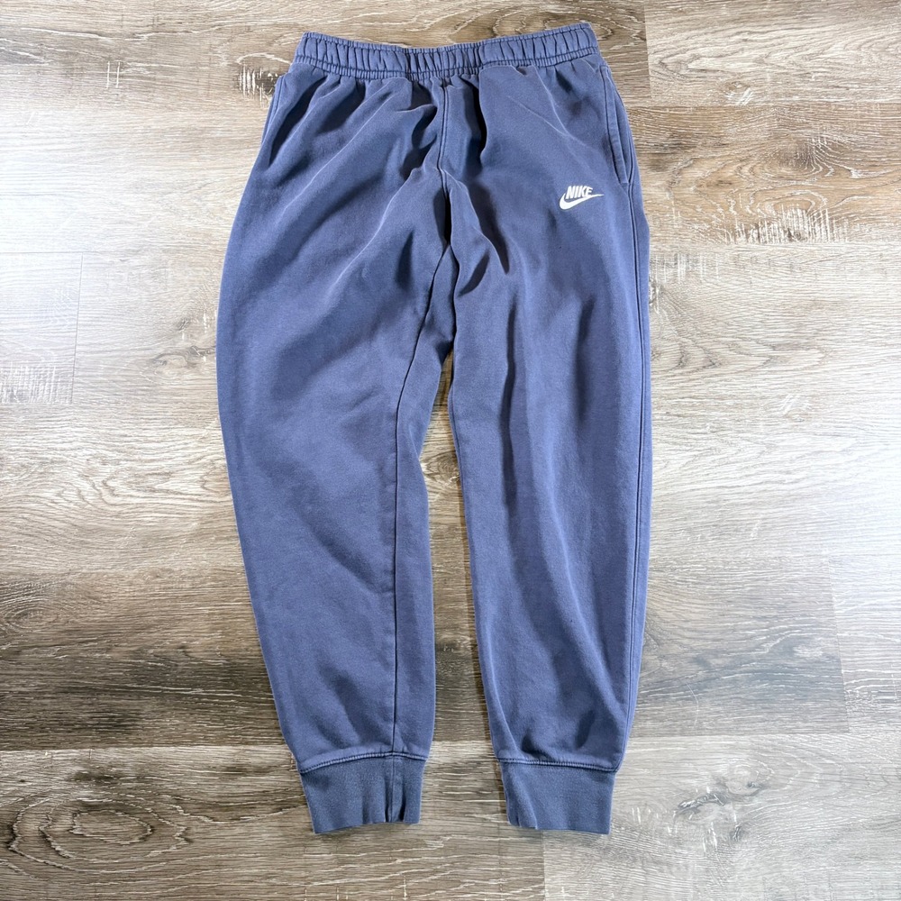 Nike Men's Club Fleece Joggers Logo Blue Sweatpants Size Small S Logo Pants